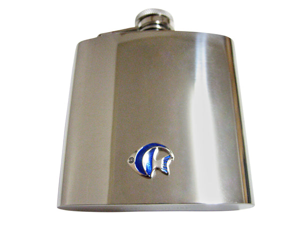 Blue Tropical Fish 6 Oz. Stainless Steel Flask
