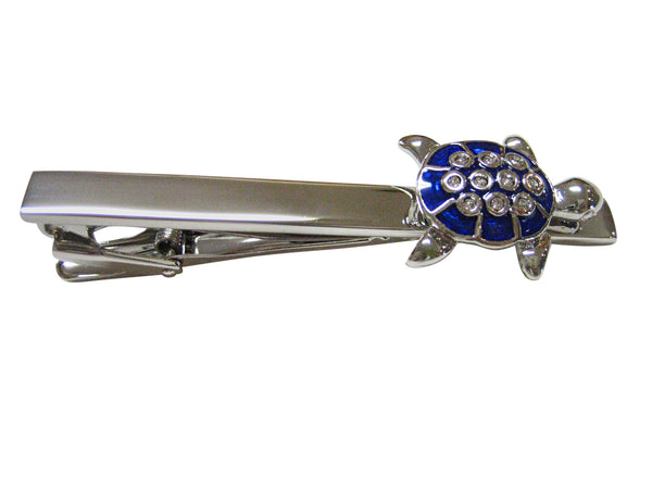 Blue Turtle Tortoise Square Tie Clip