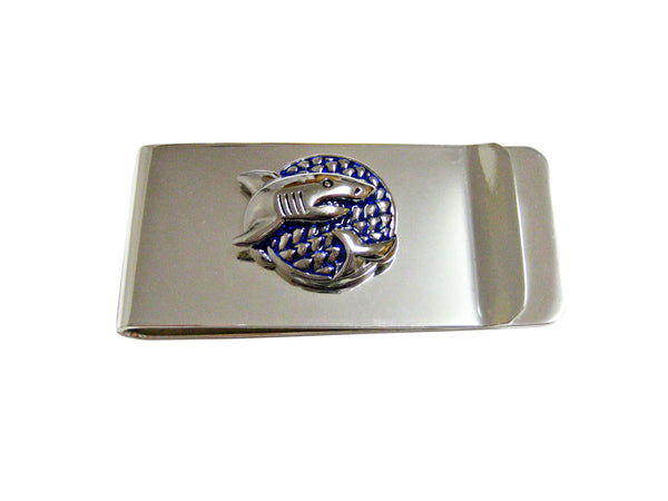 Blue and Silver Toned Shark Money Clip