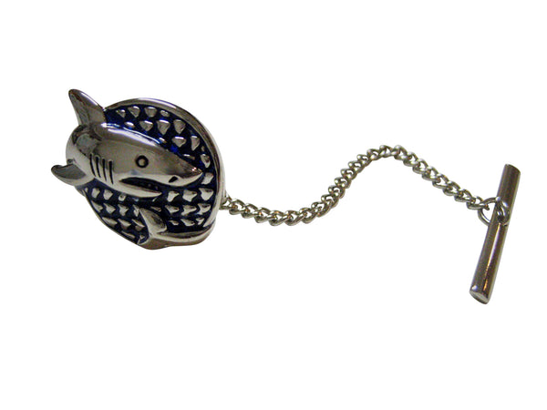 Blue and Silver Toned Shark Tie Tack