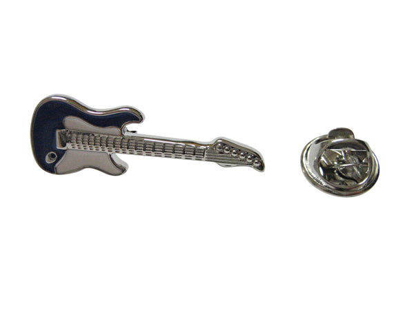 Blue and White Toned Full Guitar Lapel Pin