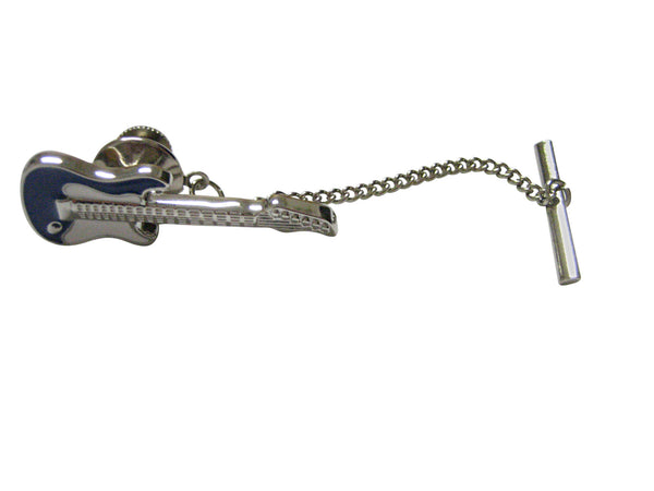 Blue and White Toned Full Guitar Tie Tack