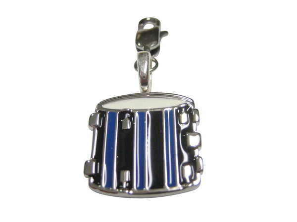 Blue and Black Toned Drum Musical Instrument Pendant Zipper Pull Charm