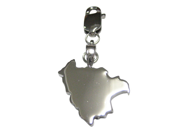Bolivia Country Map Shape Pendant Zipper Pull Charm
