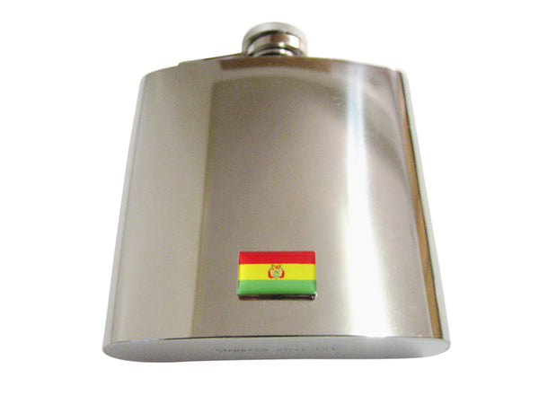 Bolivia Flag Pendant 6 Oz. Stainless Steel Flask