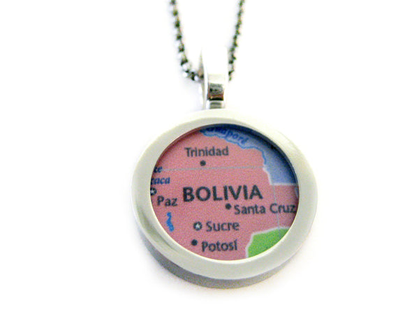 Bolivia Map Pendant Necklace