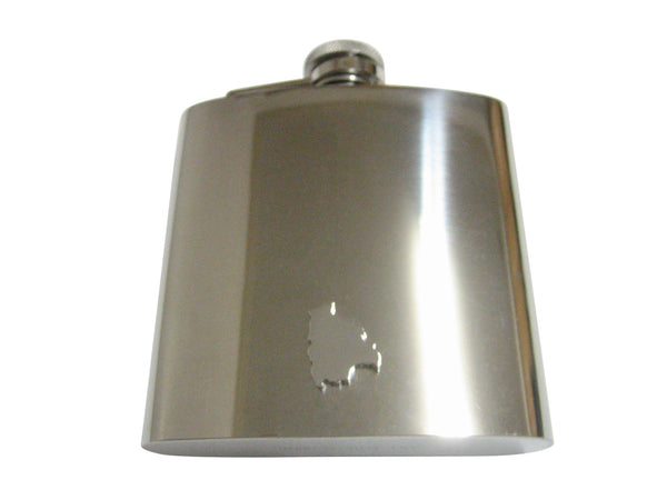 Bolivia Map Shape Pendant 6 Oz. Stainless Steel Flask