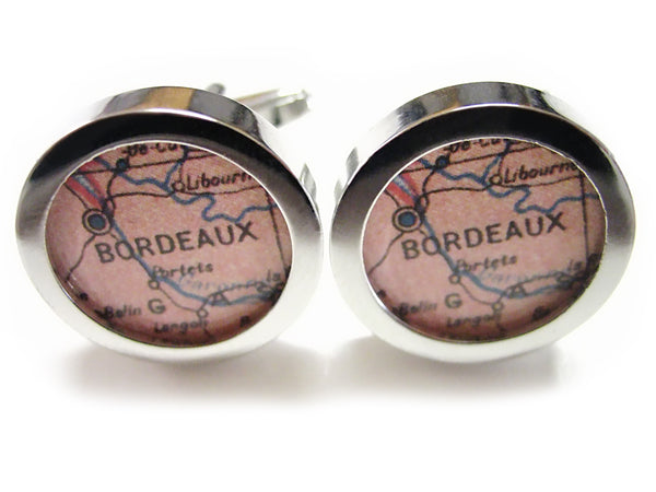 Bordeaux Map Cufflinks
