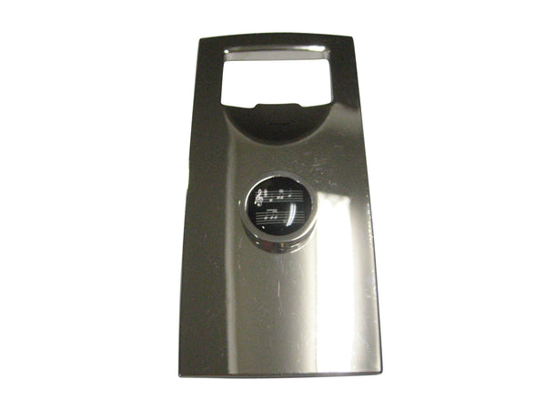 Bordered Black Toned Circular Music Sheet Bottle Opener