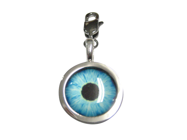 Bordered Blue Eye Pendant Zipper Pull Charm