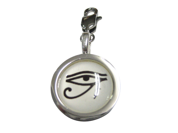 Bordered Circular Eye of Horus Pendant Zipper Pull Charm