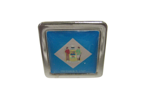 Bordered Delaware State Flag Adjustable Size Fashion Ring