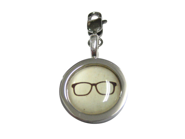 Bordered Hipster Glasses Pendant Zipper Pull Charm
