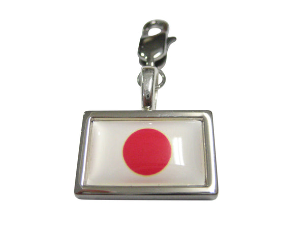 Bordered Japan Flag Pendant Zipper Pull Charm