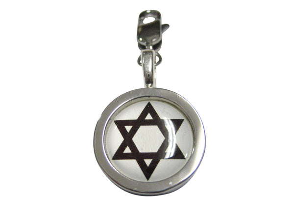 Bordered Jewish Religious Star of David Pendant Zipper Pull Charm
