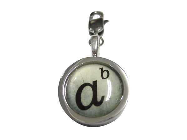 Bordered Mathematical A to the Power of B Pendant Zipper Pull Charm