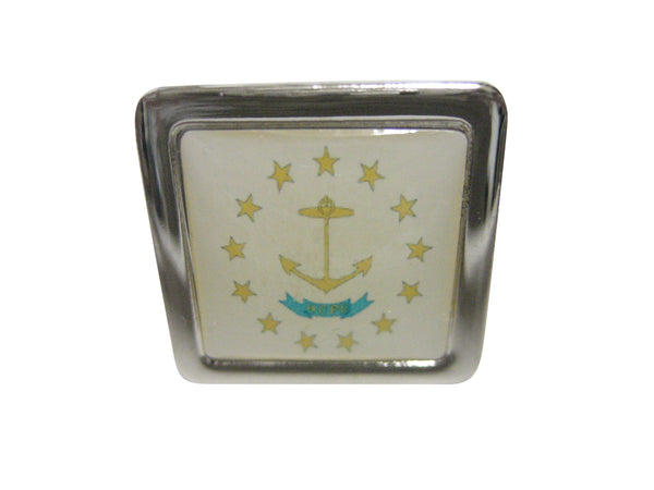 Bordered Rhode Island State Flag Adjustable Size Fashion Ring
