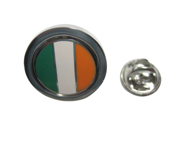 Bordered Round Ireland Flag Lapel Pin