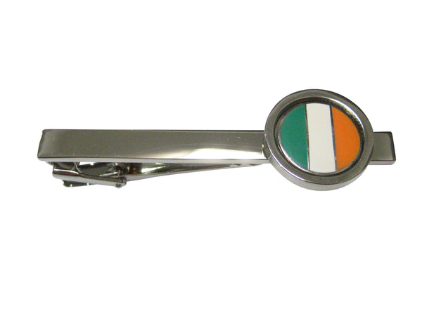 Bordered Round Ireland Flag Tie Clip