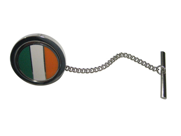 Bordered Round Ireland Flag Tie Tack
