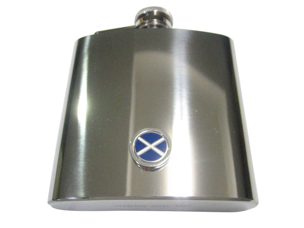 Bordered Round Scotland Flag 6oz Flask