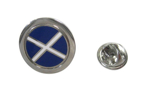 Bordered Round Scotland Flag Lapel Pin