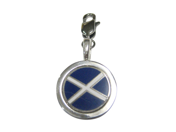 Bordered Round Scotland Flag Pendant Zipper Pull Charm