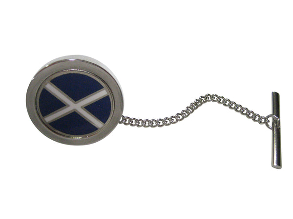 Bordered Round Scotland Flag Tie Tack