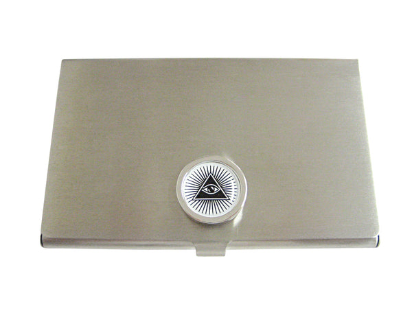 Bordered All Seeing Eye Pyramid Business Card Holder