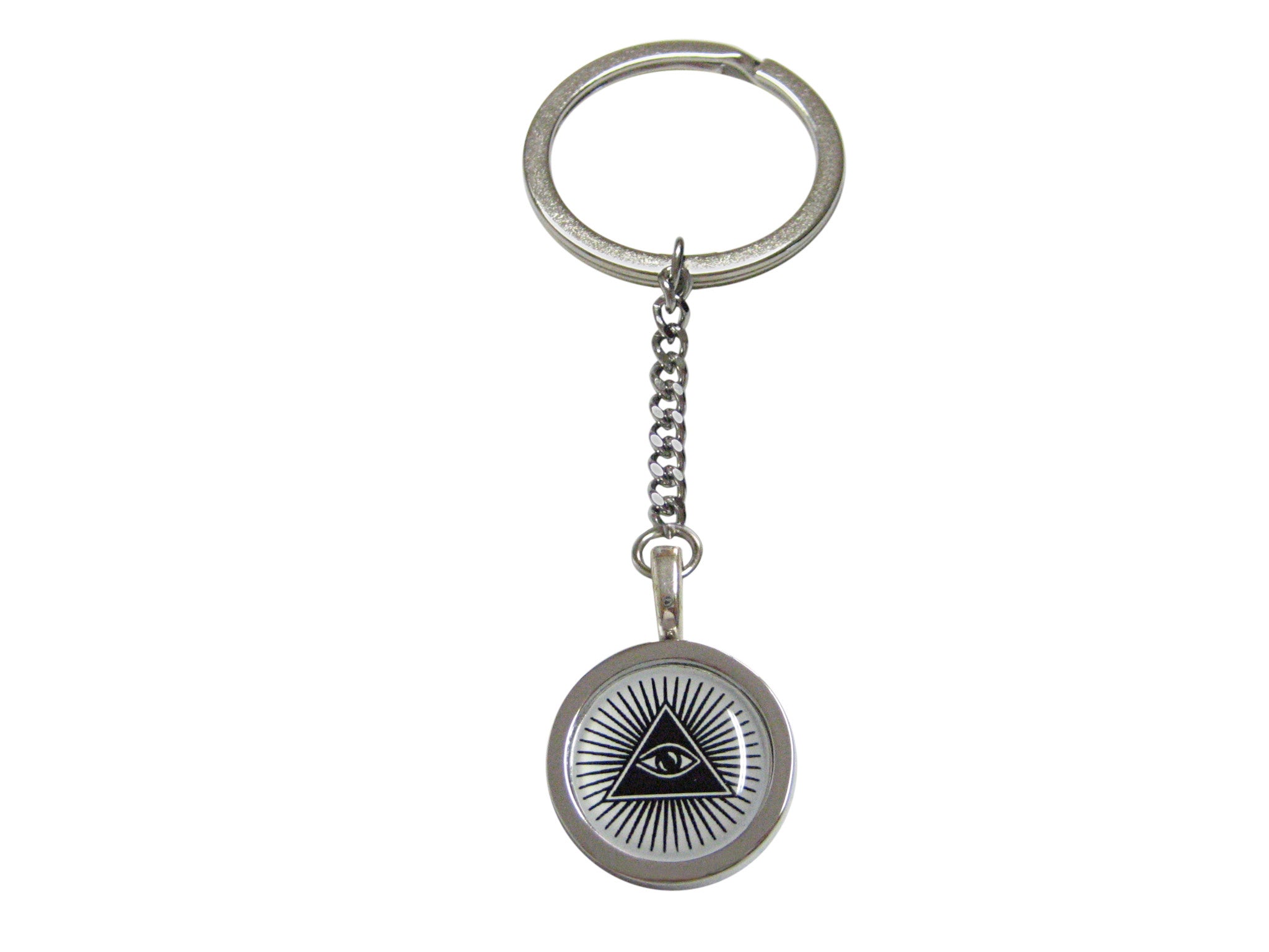 Bordered All Seeing Eye Pyramid Pendant Keychain