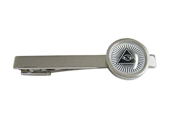 Bordered All Seeing Eye Pyramid Square Tie Clip