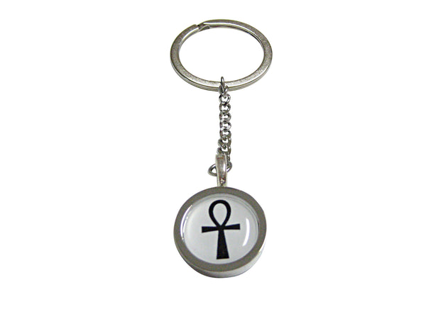 Bordered Ankh Cross Pendant Keychain