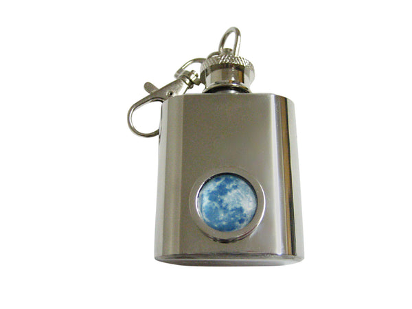 Bordered Blue Moon 1 Oz. Stainless Steel Key Chain Flask