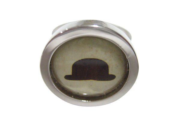 Bordered Bowler Hat Adjustable Size Fashion Ring
