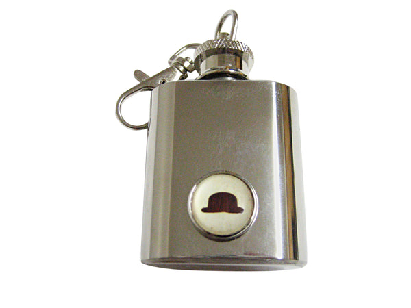 Bordered Bowler Hat Keychain Flask