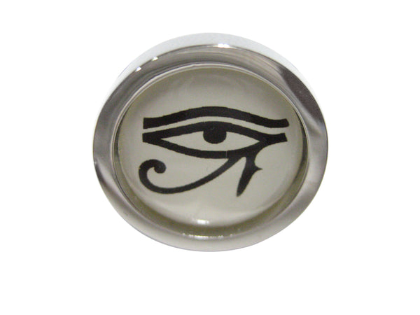 Bordered Circular Eye of Horus Adjustable Size Fashion Ring