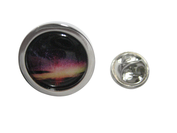 Bordered Colorful Deep Space Gas Nebula Lapel Pin