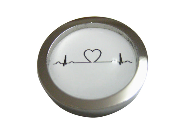 Bordered EKG with Heart Pendant Magnet