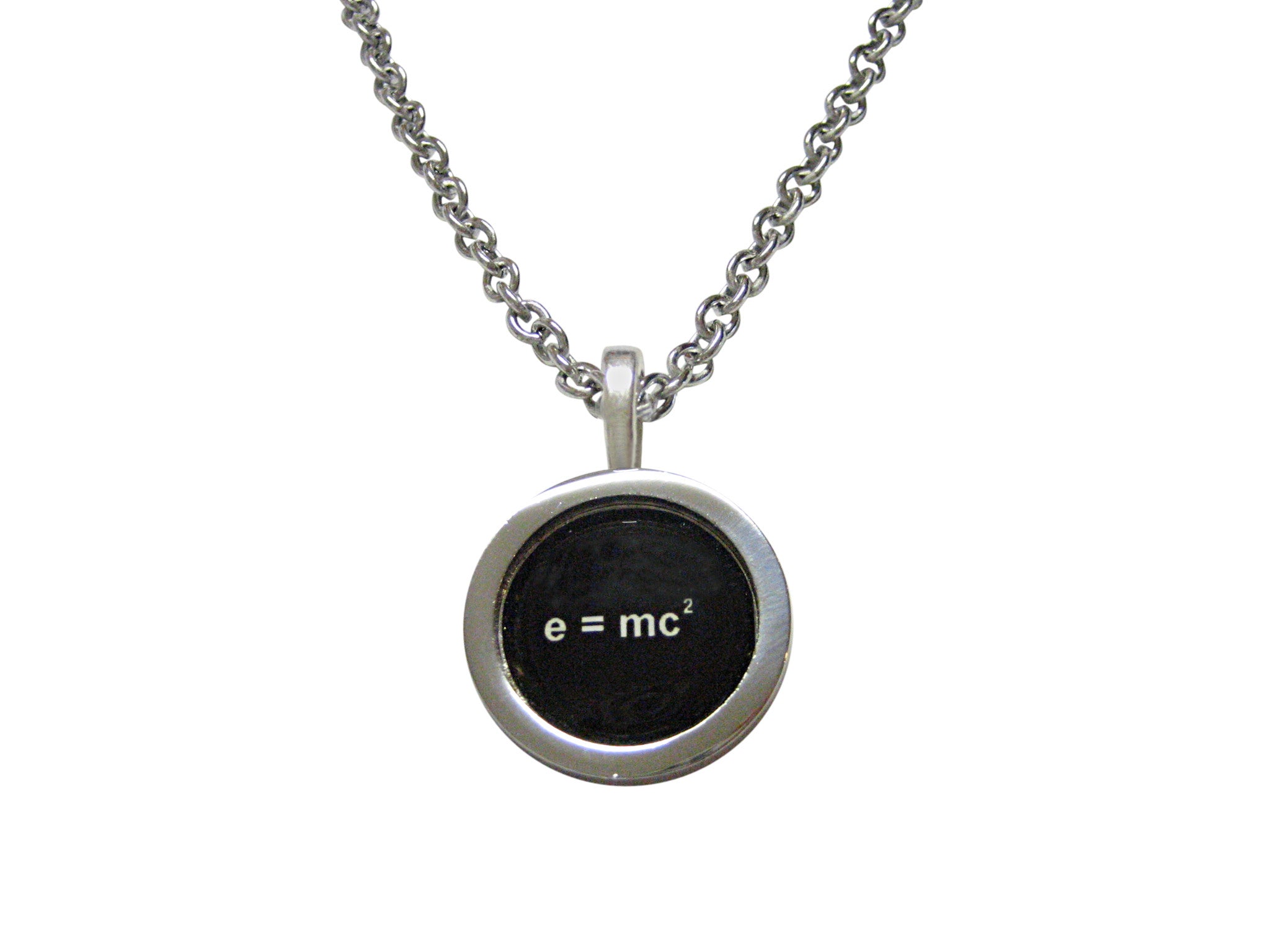 Bordered EMC2 Einstein Pendant Necklace