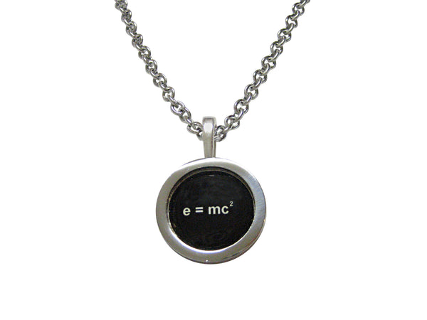Bordered EMC2 Einstein Pendant Necklace