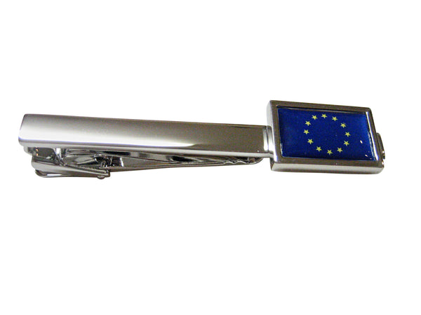 Bordered European Union Flag Square Tie Clip