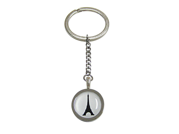 Bordered France Eiffel Tower Pendant Keychain