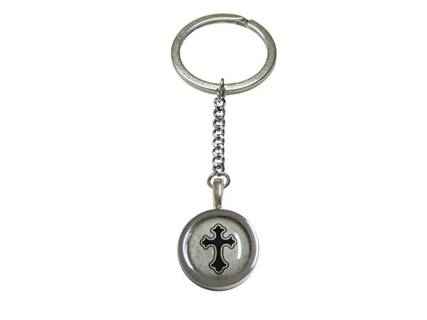 Bordered Gothic Cross Pendant Keychain