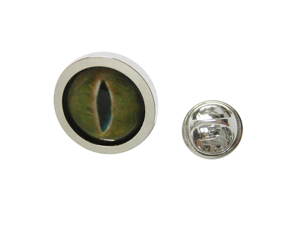 Bordered Green Reptile Eye Design Lapel Pin