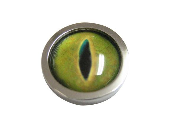 Bordered Green Reptile Eye Design Magnet