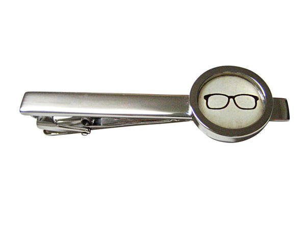 Bordered Hipster Glasses Square Tie Clip