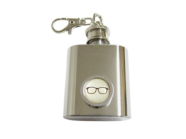 Bordered Hipster Glasses Keychain Flask