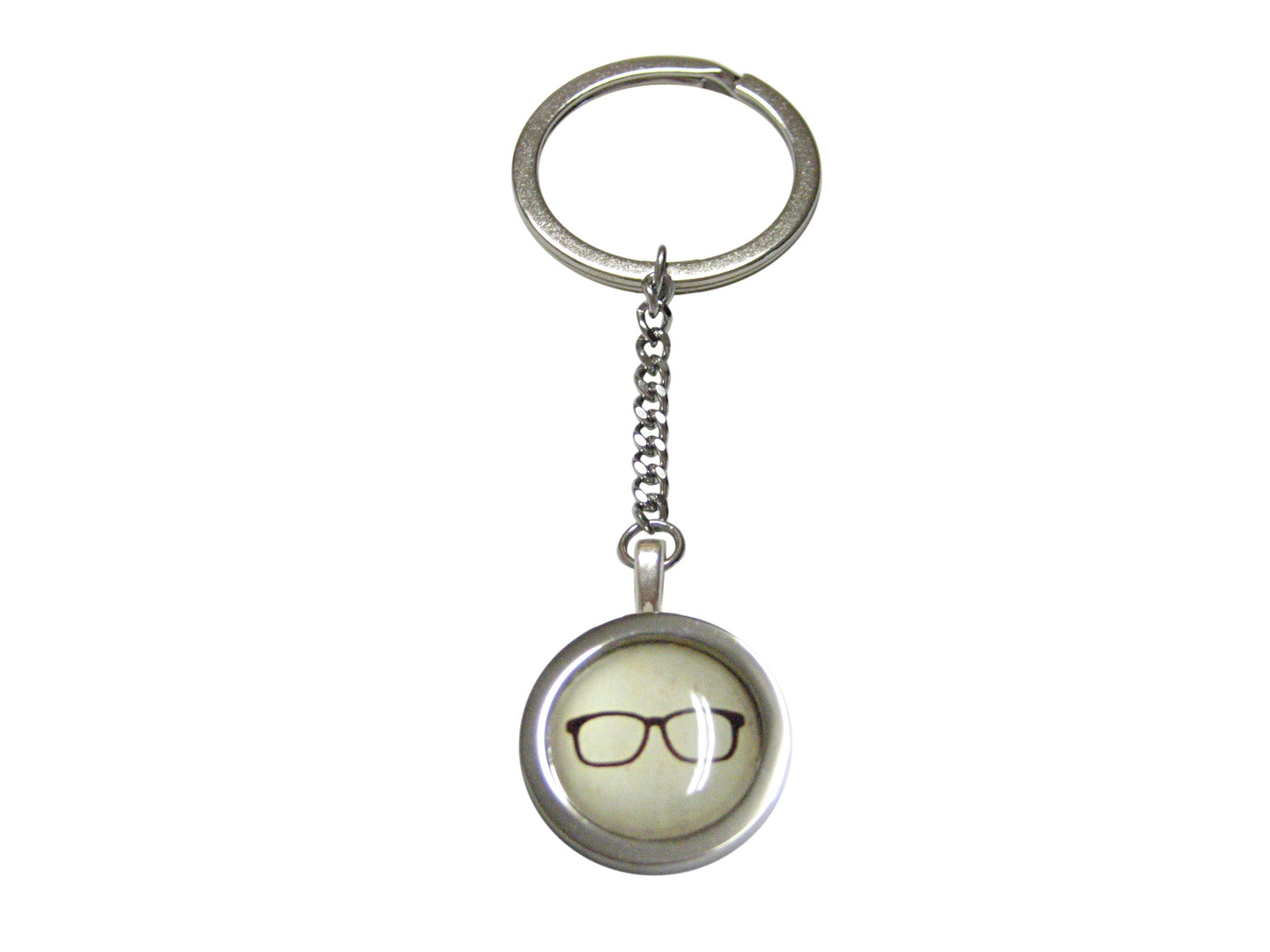 Bordered Hipster Glasses Pendant Keychain