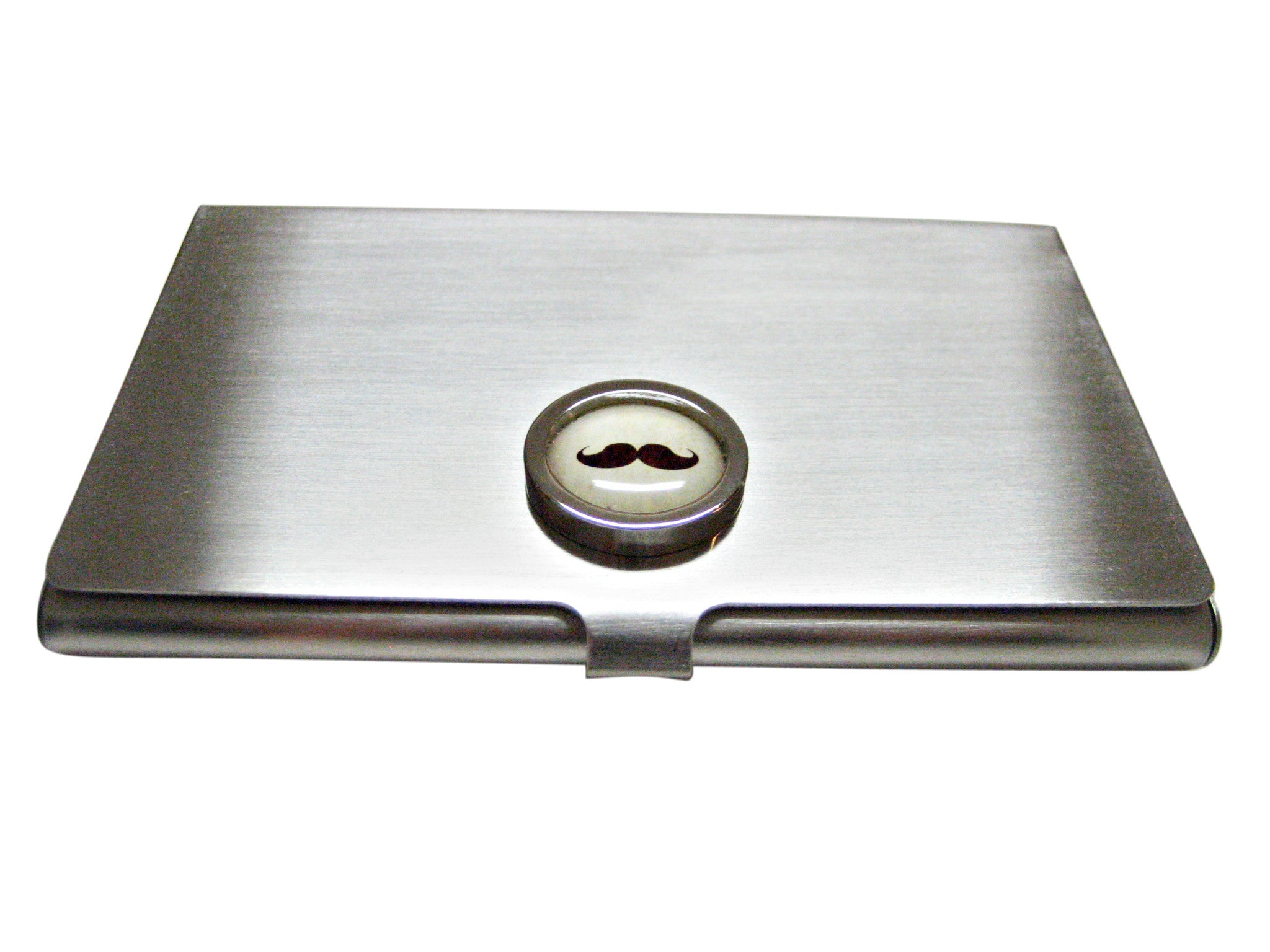 Bordered Hipster Mustache Business Card Holder