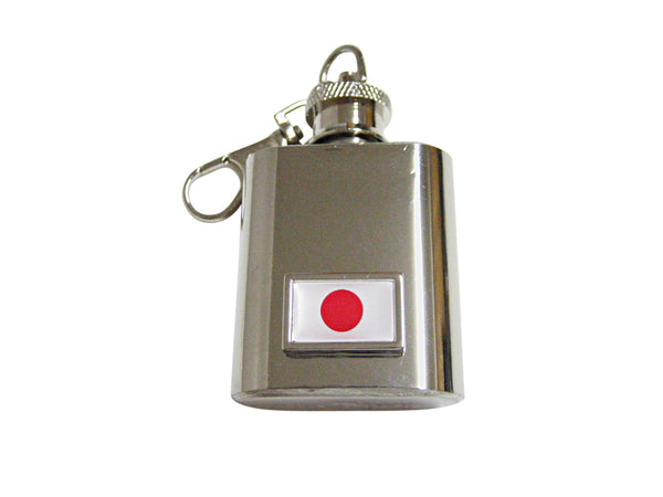 Bordered Japan Flag Pendant Keychain Flask